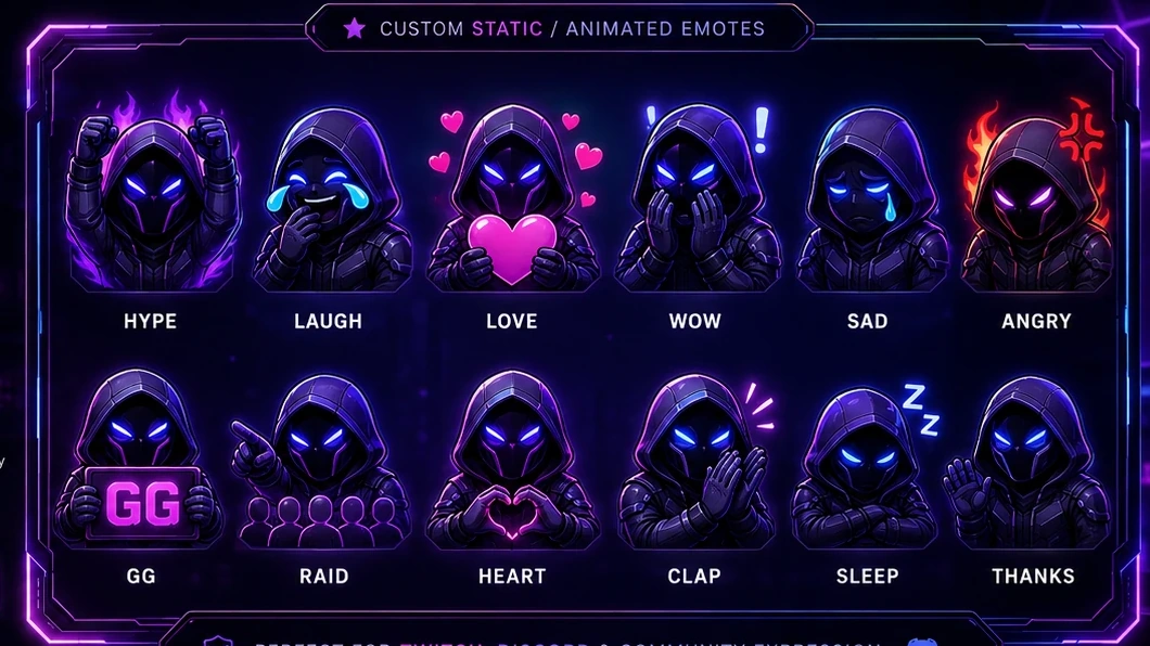 Custom Static / Animated Emotes design preview