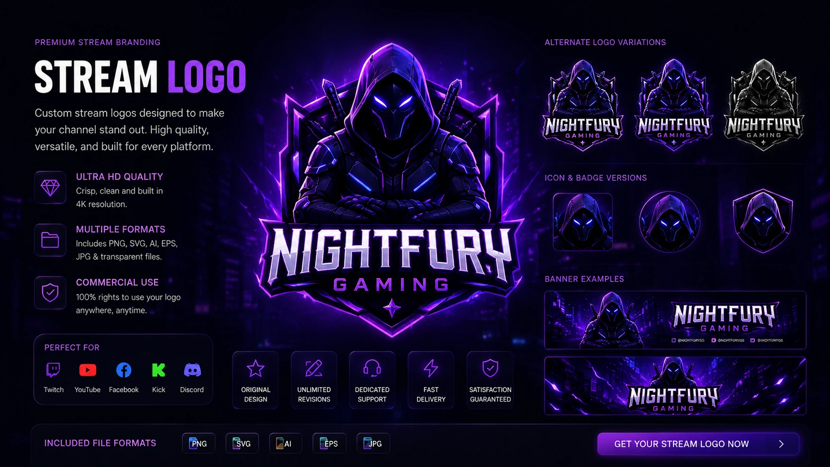 Custom Stream Logo & Branding design preview