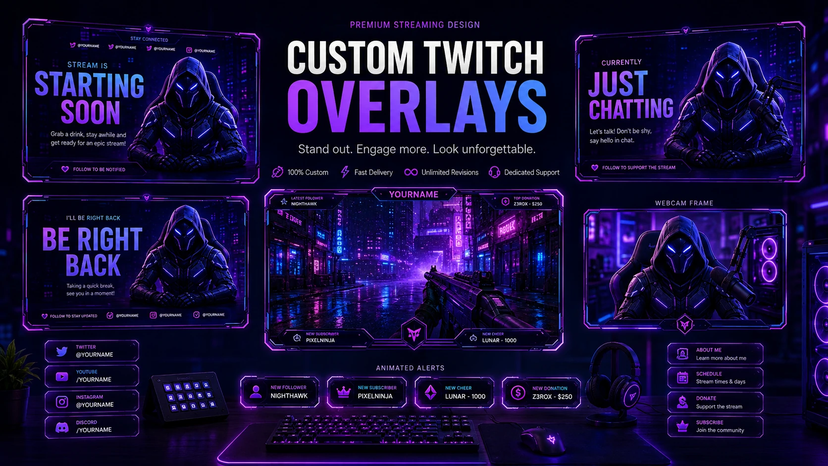 Custom Twitch Overlay System design preview