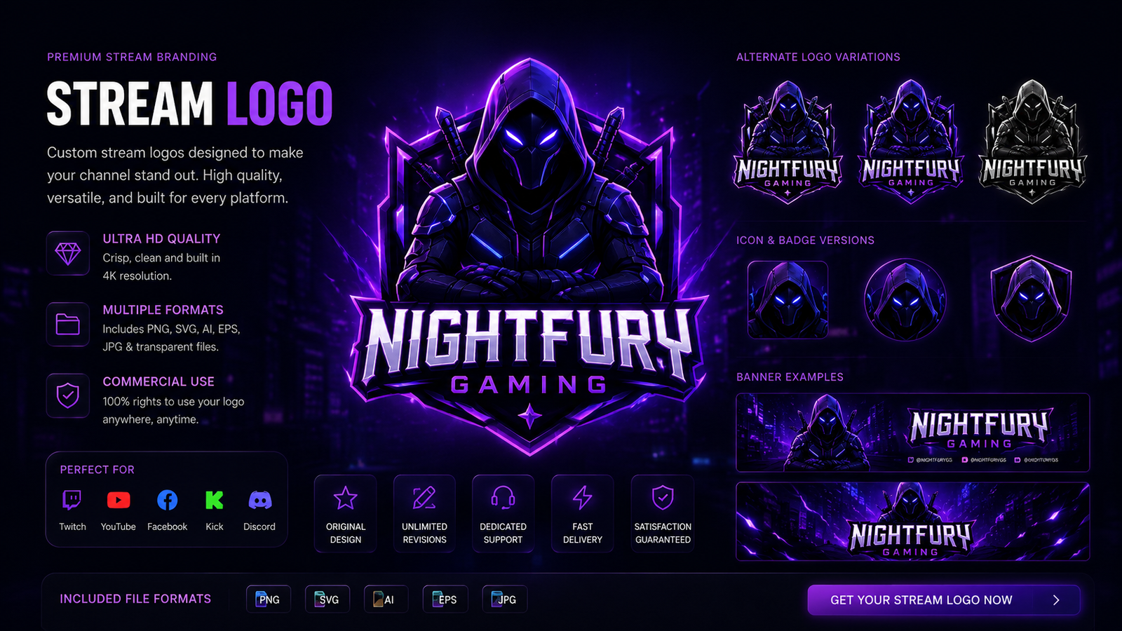 HD gaming stream logo and branding showcase