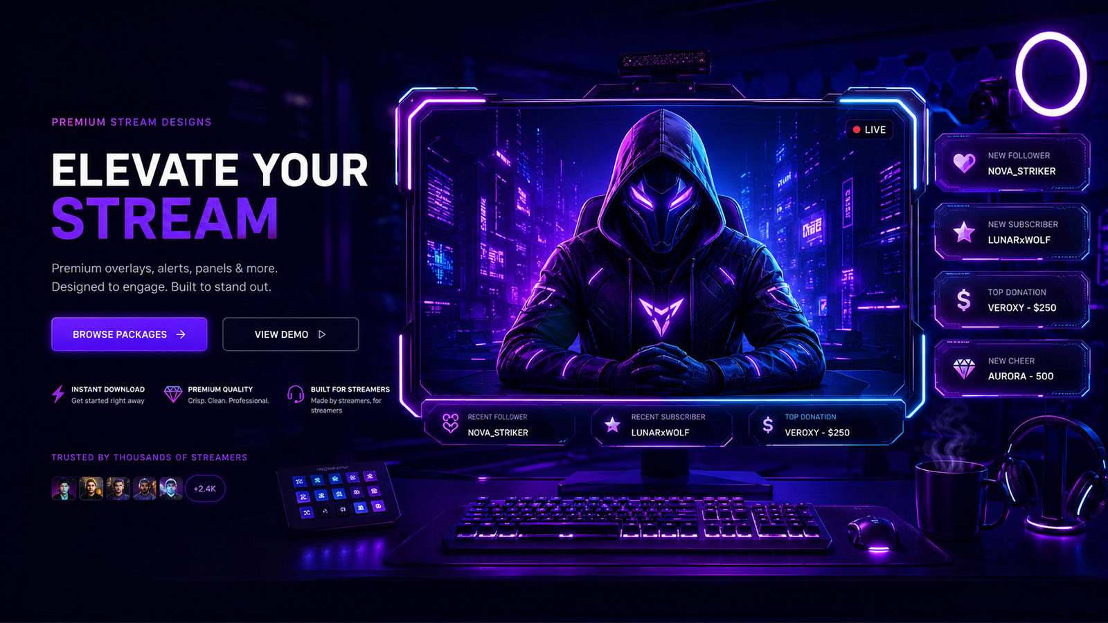 Premium HD stream design showcase