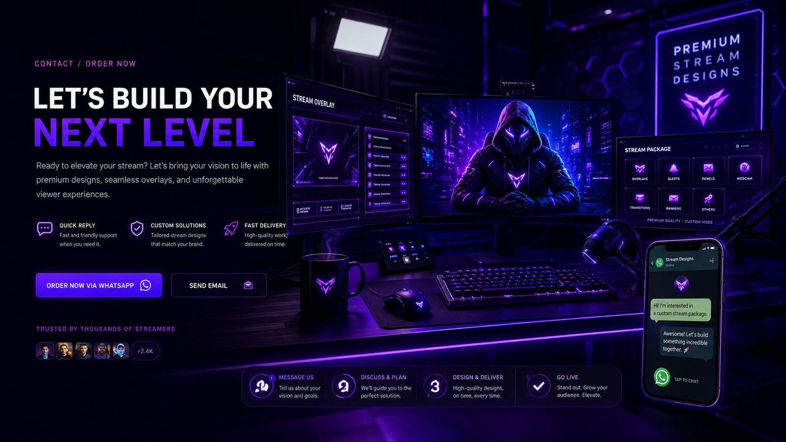 HD streaming design contact and project consultation showcase